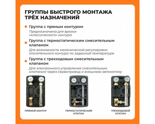 Насосная группа ZOTA с прямым контуром без насоса 1 APG3630000002