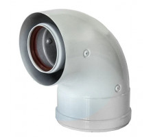 Отвод коаксиальный ZOTA 90° 60/100 мм 00-00002155
